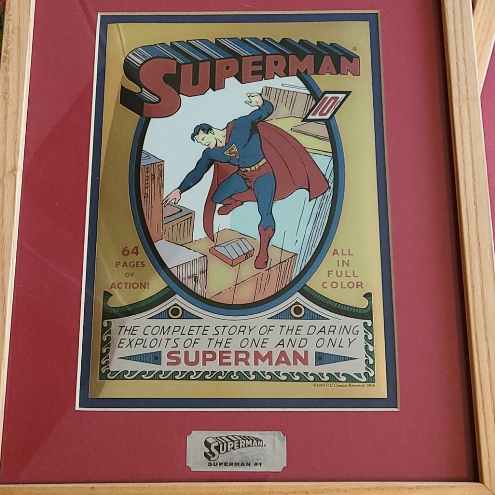 Framed CHROMART Superman cover art 1994